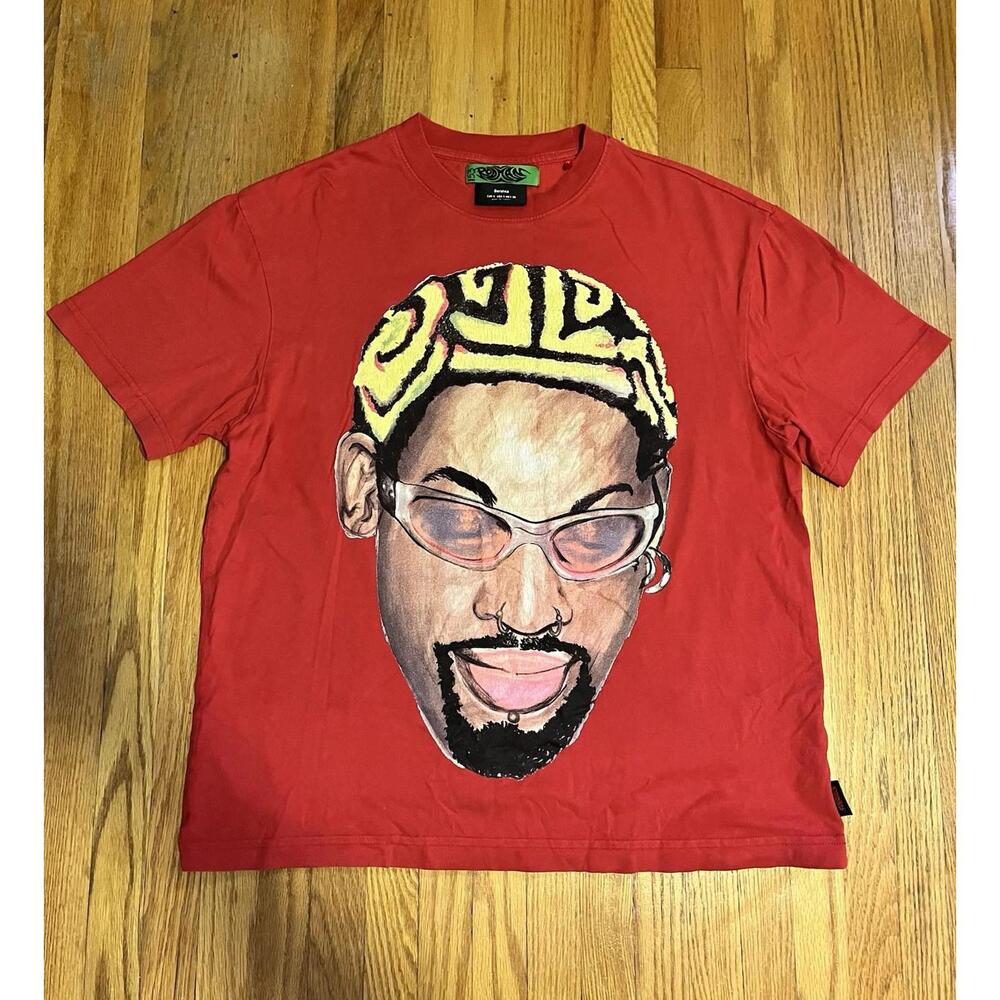 Bershka Rodman Graphic Print T Shirt Men’s S Red